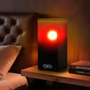Sunset & Sunrise Table Lamp, Dimmable Ambient Desk Lamp with 6 White Noise Sounds, Touch & Remote Control with Timer for Bedroom, Living Room, Home Office, Bar, Restaurant